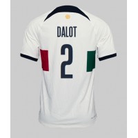 Camiseta Portugal Diogo Dalot #2 Segunda Equipación Replica Mundial 2022 mangas cortas